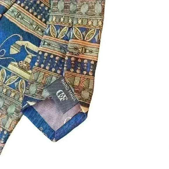 Daniel De Fasson Men’s Silk Tie Handmade Antique Telephone Design Classic Career - Picture 7 of 12